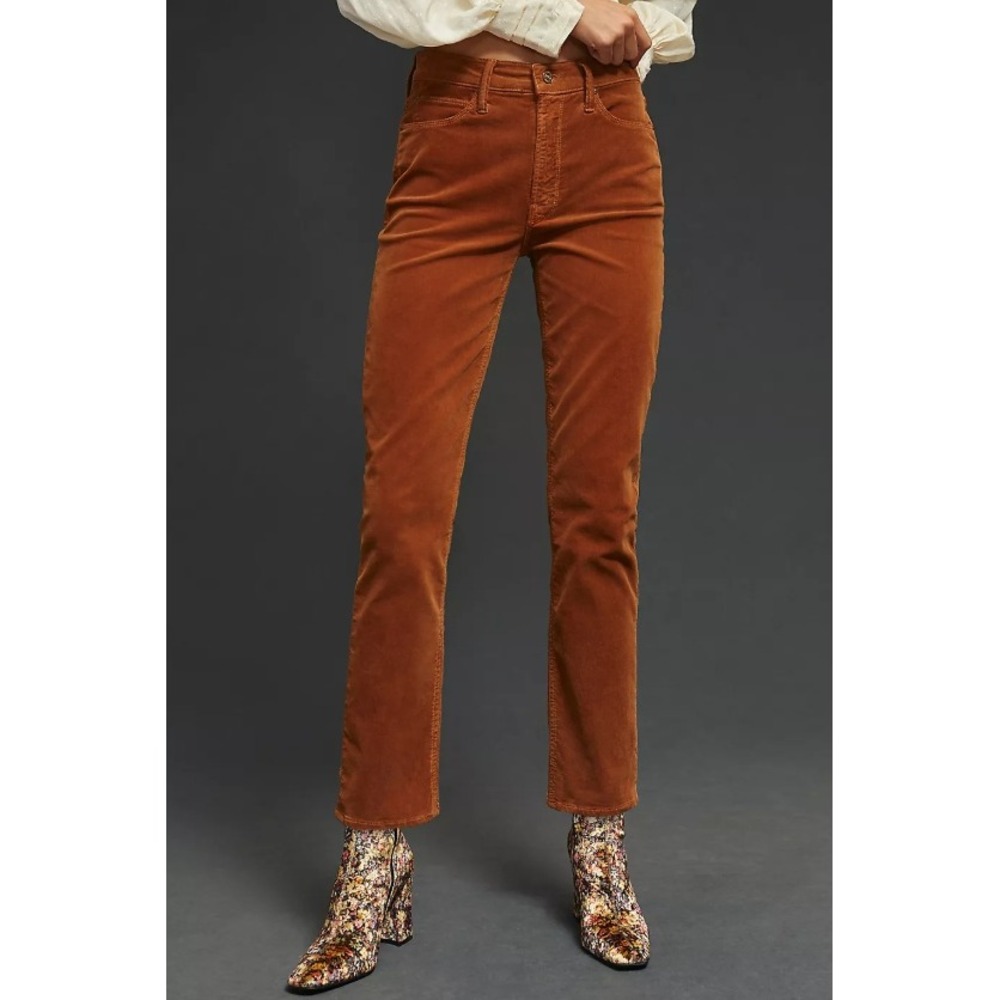 MOTHER Straight Leg Pants in Rust